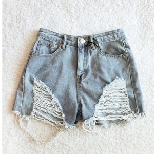 Distressed High Rise Shorts NWT